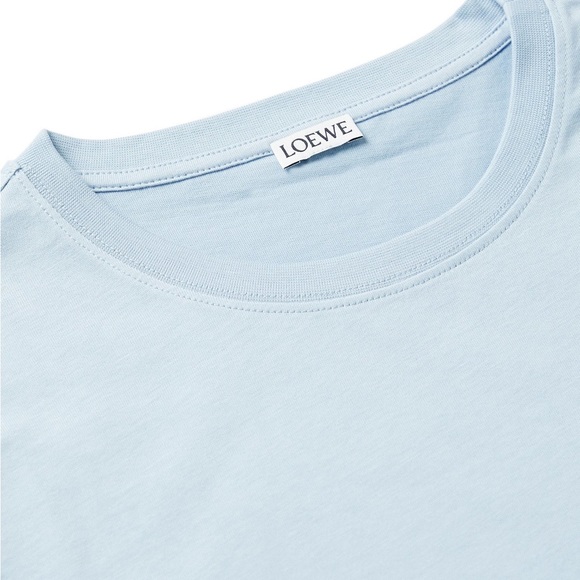 Loewe 2021 Anagram Classic Embroidered Cotton Round Neck Blue T-Shirt XL - Picture 10 of 11